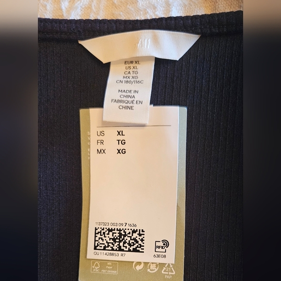 Women's Black RibberLong Sleeve Bodysuit Xl - Picture 2 of 3